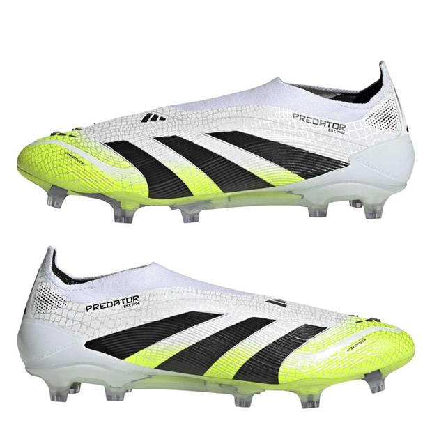 White/Blk/Lemon - adidas - Predator Elite Laceless Firm Ground Football Boots