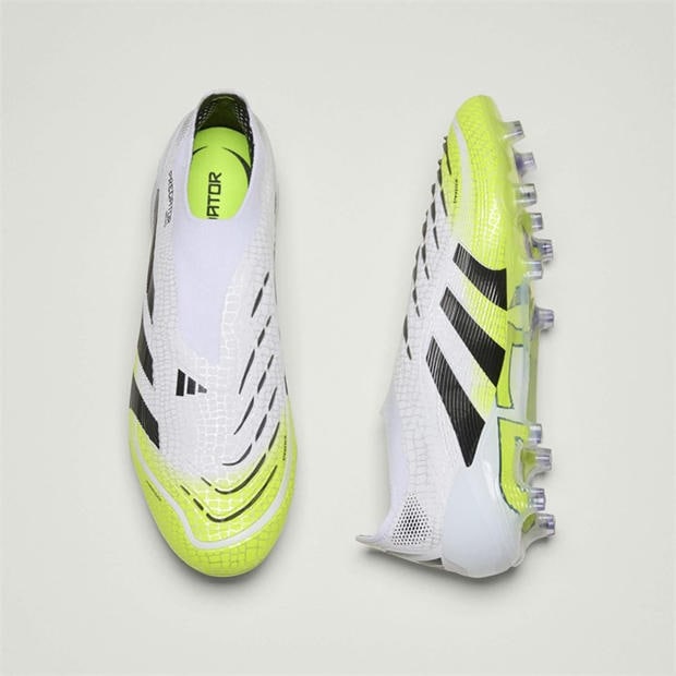 White/Blk/Lemon - adidas - Predator Elite Laceless Firm Ground Football Boots
