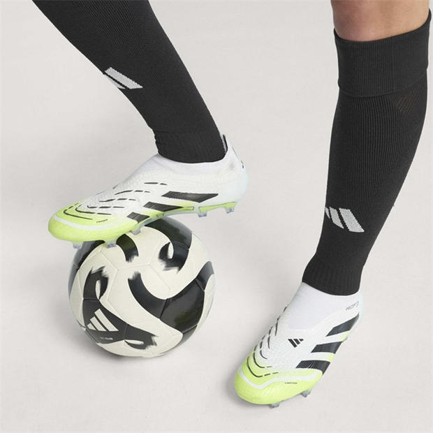 White/Blk/Lemon - adidas - Predator Elite Laceless Firm Ground Football Boots