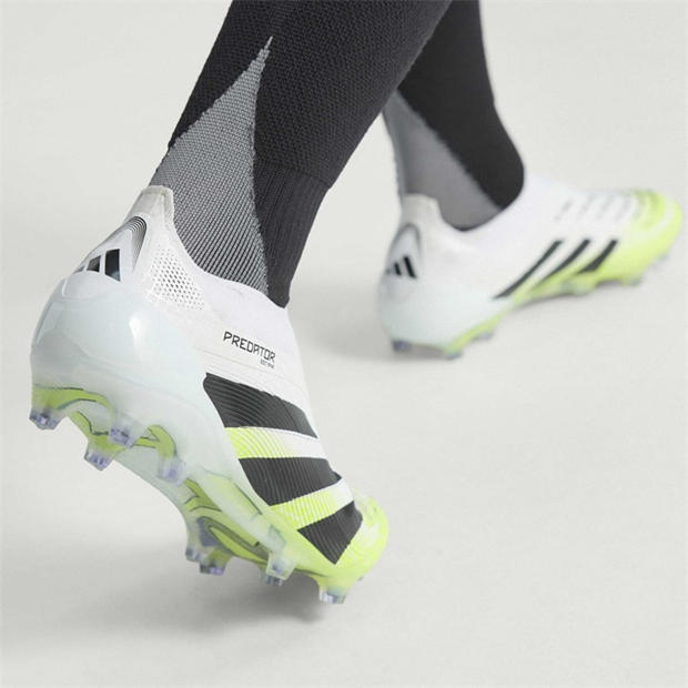 White/Blk/Lemon - adidas - Predator Elite Laceless Firm Ground Football Boots