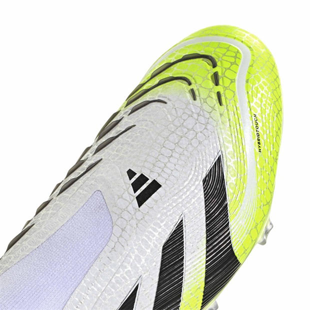 White/Blk/Lemon - adidas - Predator Elite Laceless Firm Ground Football Boots