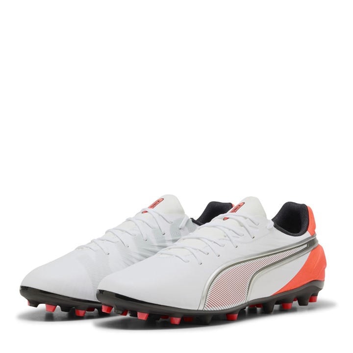Puma Men's White King Match Mg Firm Ground Football Boots in Size 7.5, Sports Direct