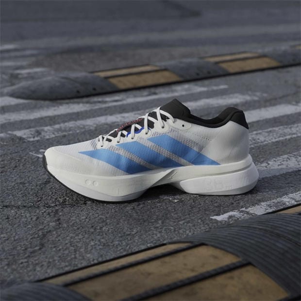 Off White/Blue - adidas - Adizero Boston 13 Road Running Shoes Mens