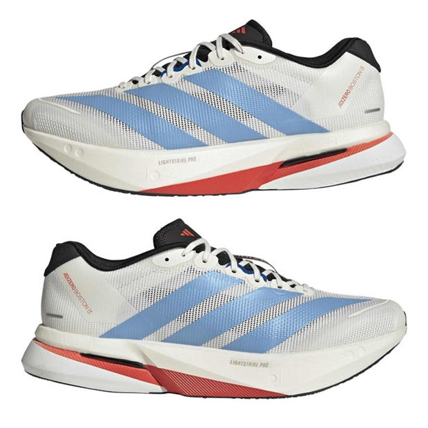 Off White/Blue - adidas - Adizero Boston 13 Road Running Shoes Mens