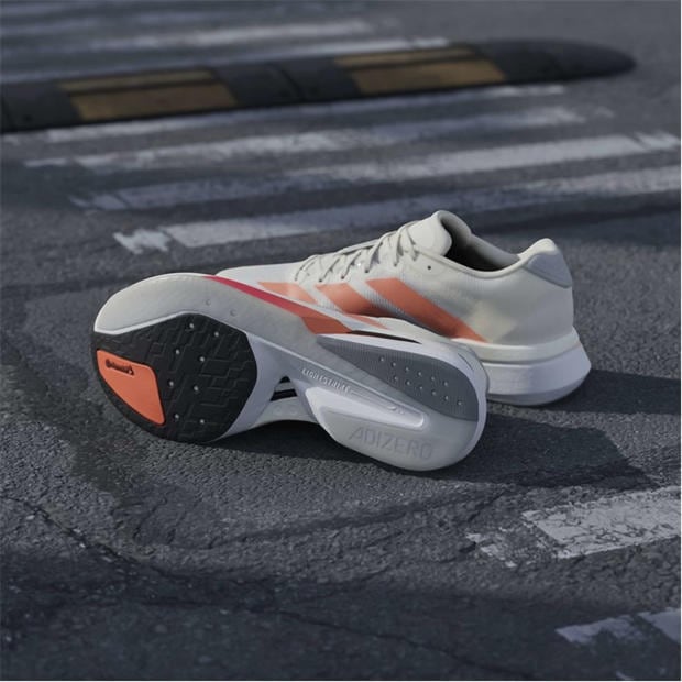 Wht/Orange/Grey - adidas - Adizero Boston 13 Road Running Shoes Mens