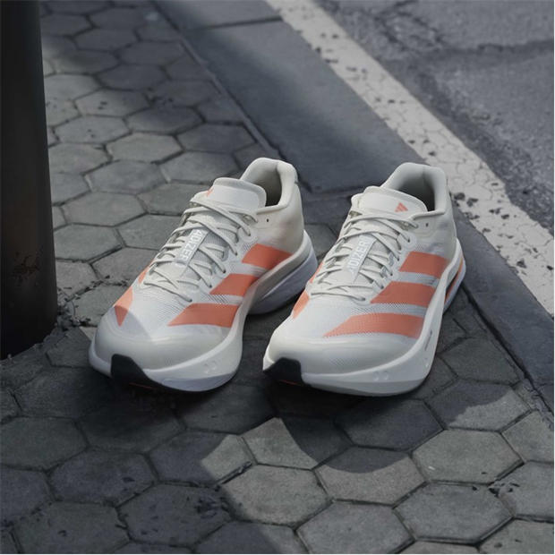 Wht/Orange/Grey - adidas - Adizero Boston 13 Road Running Shoes Mens