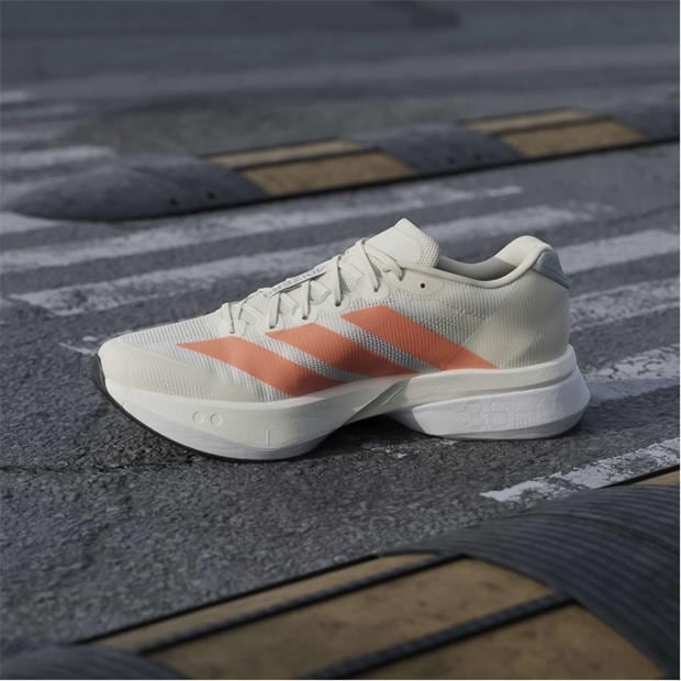 Wht/Orange/Grey - adidas - Adizero Boston 13 Road Running Shoes Mens