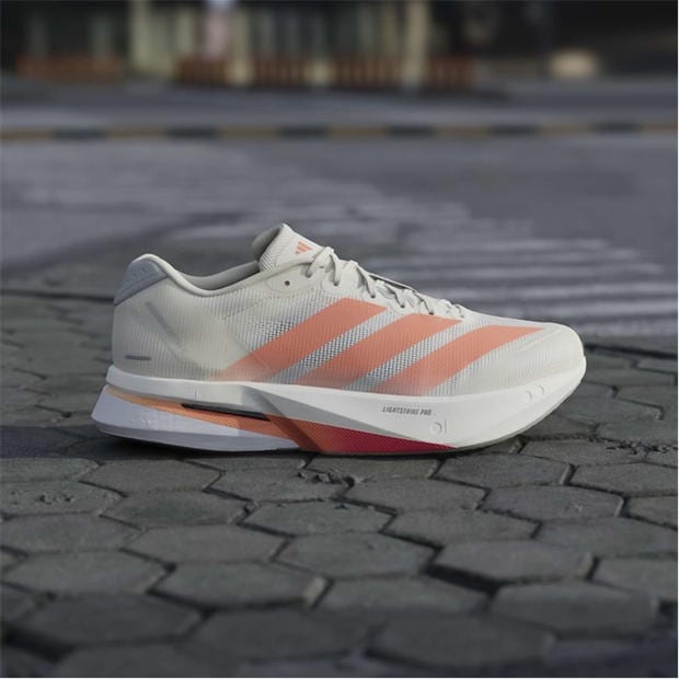 Wht/Orange/Grey - adidas - Adizero Boston 13 Road Running Shoes Mens