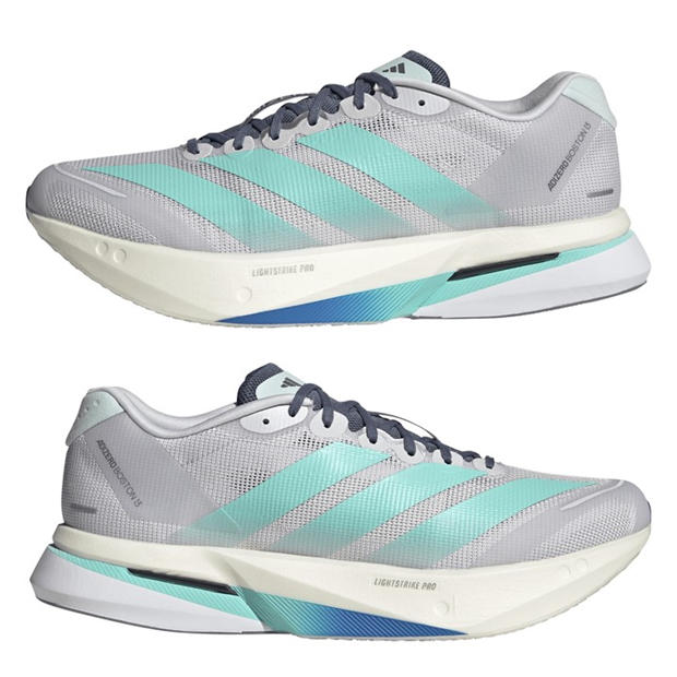 Dash Grey/Aqua - adidas - Adizero Boston 13 Road Running Shoes Mens