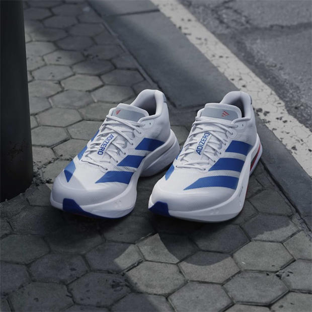 White/Blue - adidas - Adizero Boston 13 Road Running Shoes Mens