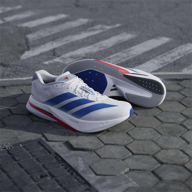 White/Blue - adidas - Adizero Boston 13 Road Running Shoes Mens