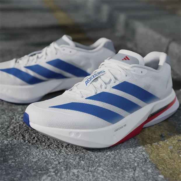 White/Blue - adidas - Adizero Boston 13 Road Running Shoes Mens