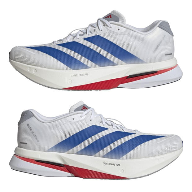 White/Blue - adidas - Adizero Boston 13 Road Running Shoes Mens