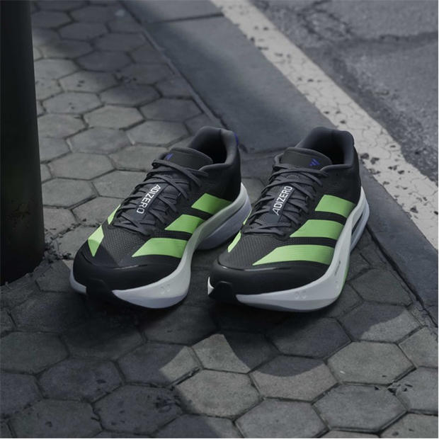 Black/Lime - adidas - Adizero Boston 13 Road Running Shoes Mens