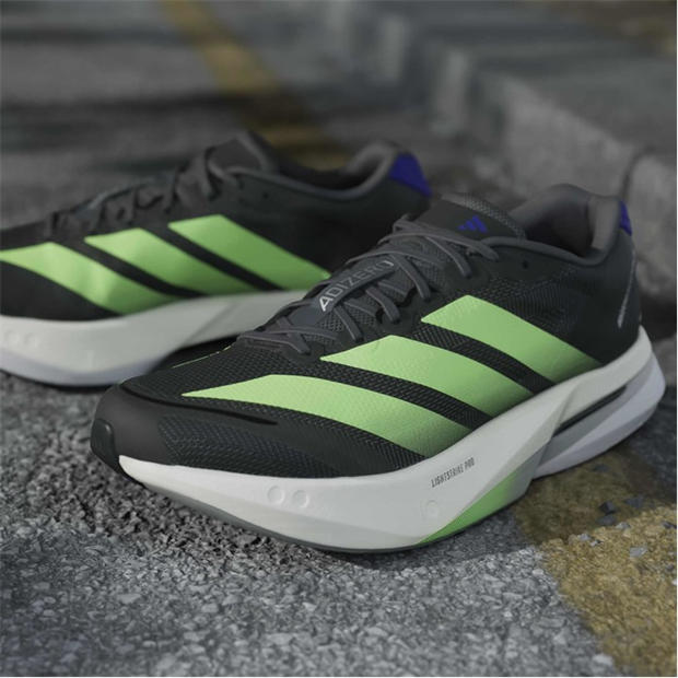 Black/Lime - adidas - Adizero Boston 13 Road Running Shoes Mens