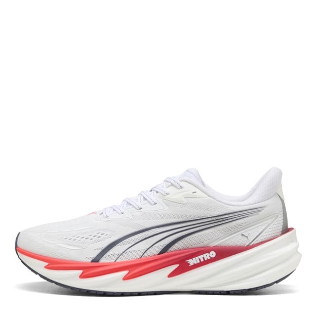 White/Ultra Red - Puma - Men's Velocity Nitro 5 Road Running Shoes