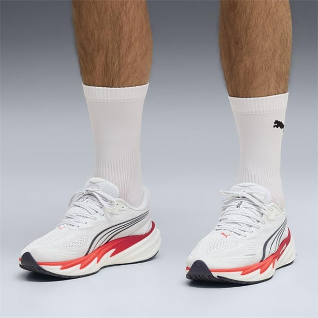 White/Ultra Red - Puma - Men's Velocity Nitro 5 Road Running Shoes