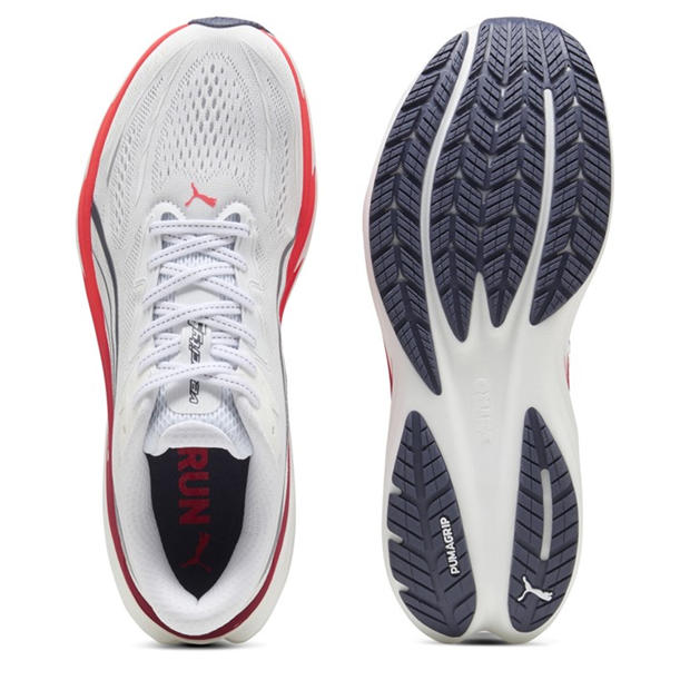 White/Ultra Red - Puma - Men's Velocity Nitro 5 Road Running Shoes