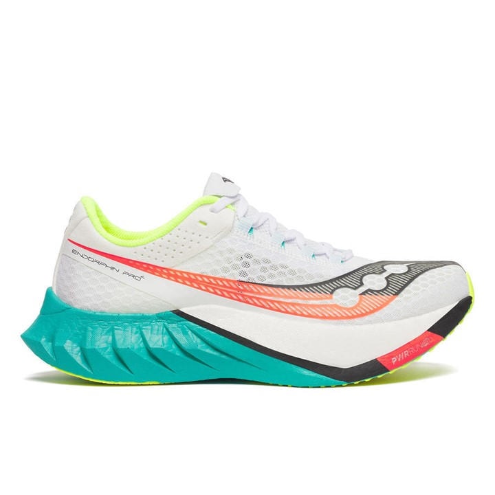 Saucony Men's White Endorphin Pro 4 in Size 8, Sports Direct