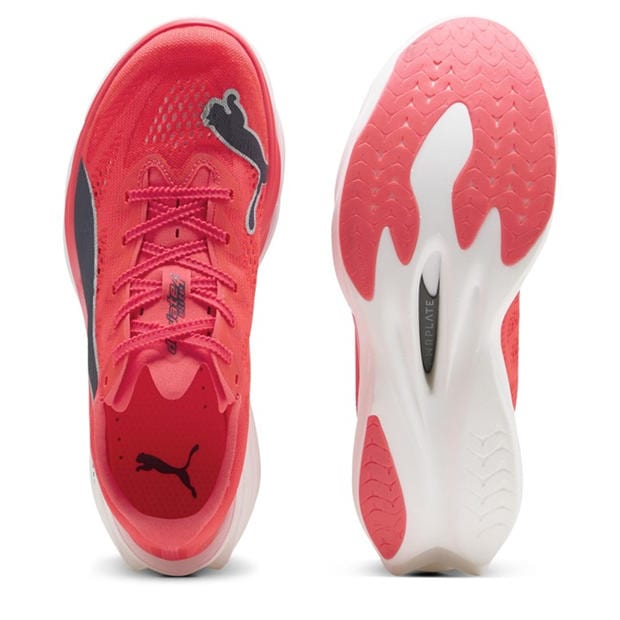 Red/Inky/White - Puma - Womens Deviate Elite 4 Road Running Shoes