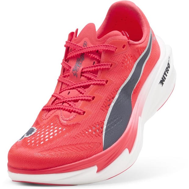 Red/Inky/White - Puma - Womens Deviate Elite 4 Road Running Shoes