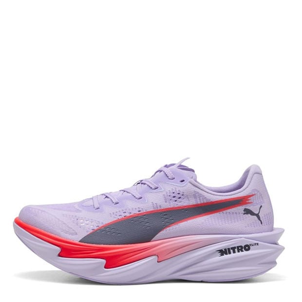 Lavender/Red - Puma - Womens Deviate Elite 4 Road Running Shoes