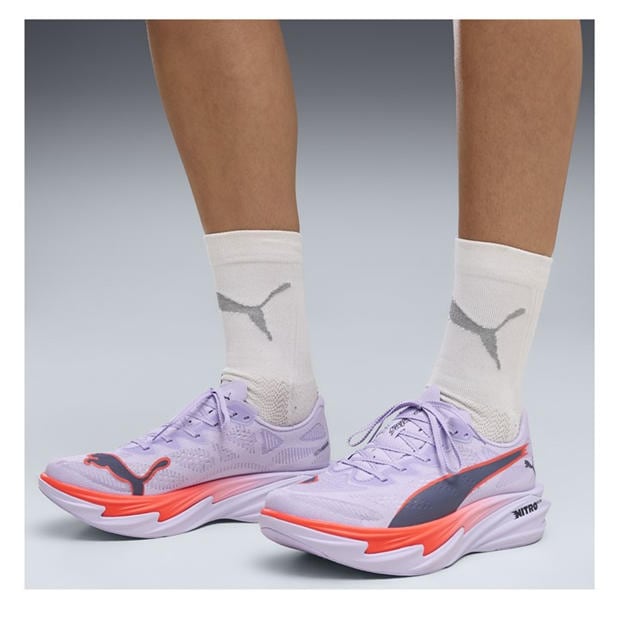 Lavender/Red - Puma - Womens Deviate Elite 4 Road Running Shoes