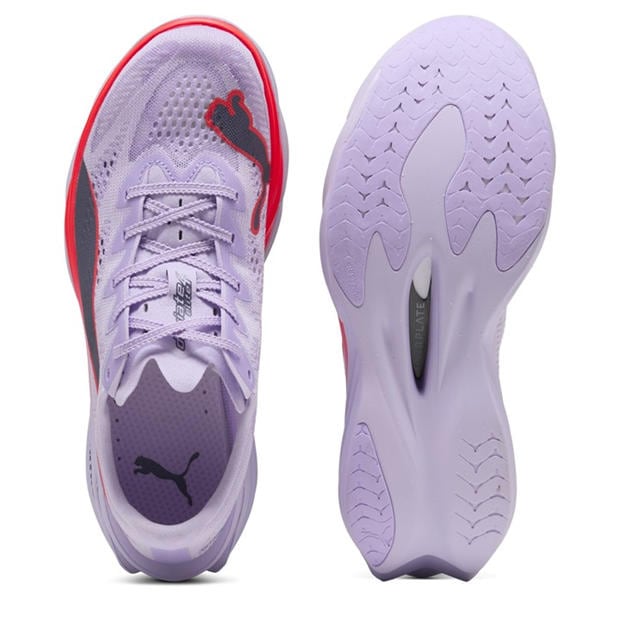 Lavender/Red - Puma - Womens Deviate Elite 4 Road Running Shoes