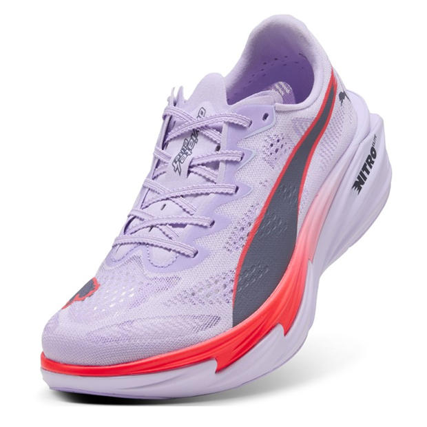 Lavender/Red - Puma - Womens Deviate Elite 4 Road Running Shoes