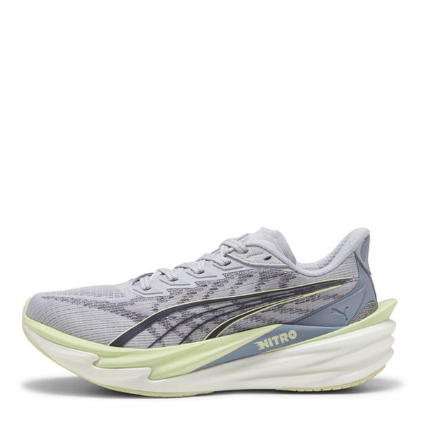 Silver/Green - Puma - Womens Deviate Nitro 4 Running Shoes