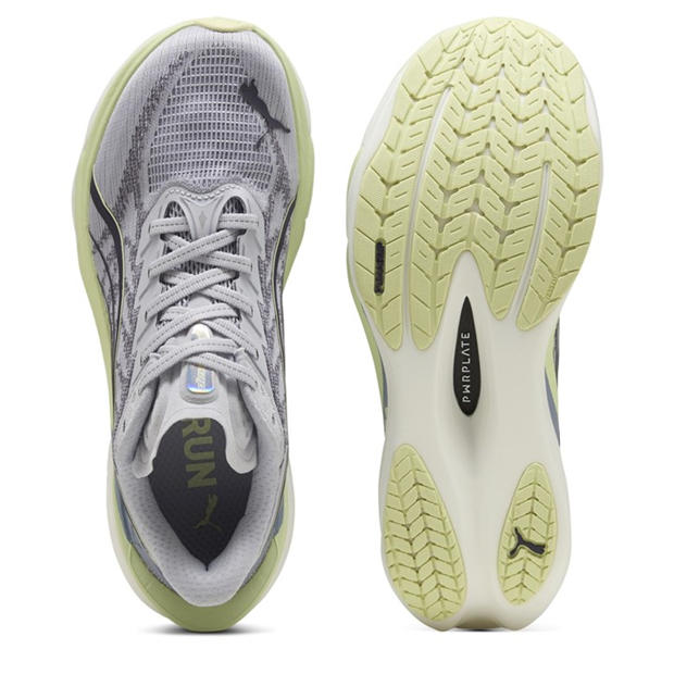 Silver/Green - Puma - Womens Deviate Nitro 4 Running Shoes