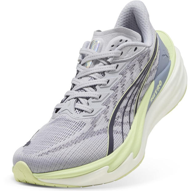 Silver/Green - Puma - Womens Deviate Nitro 4 Running Shoes