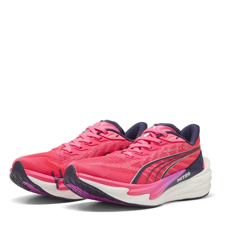 Puma Women's Pink Deviate Nitro  Running Shoes in Size 4, Sports Direct