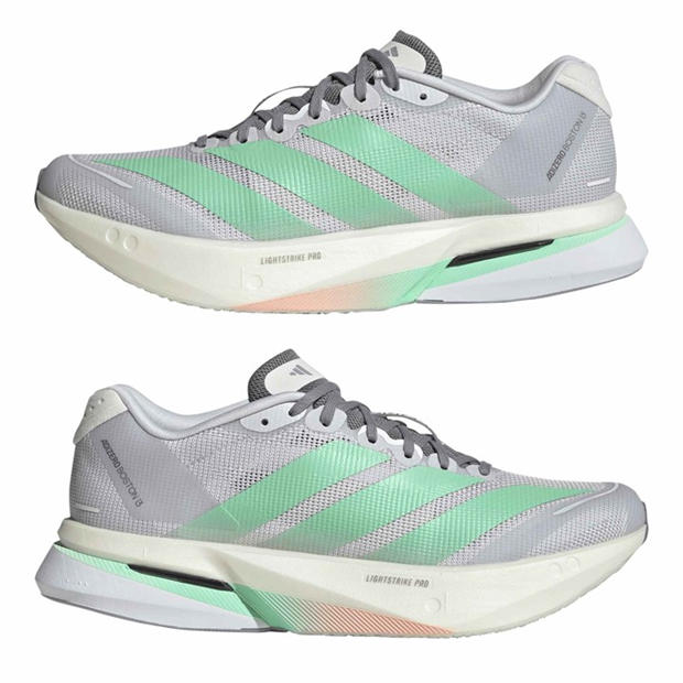 Dash Grey/Mint - adidas - Adizero Boston 13 Road Running Shoes Womens