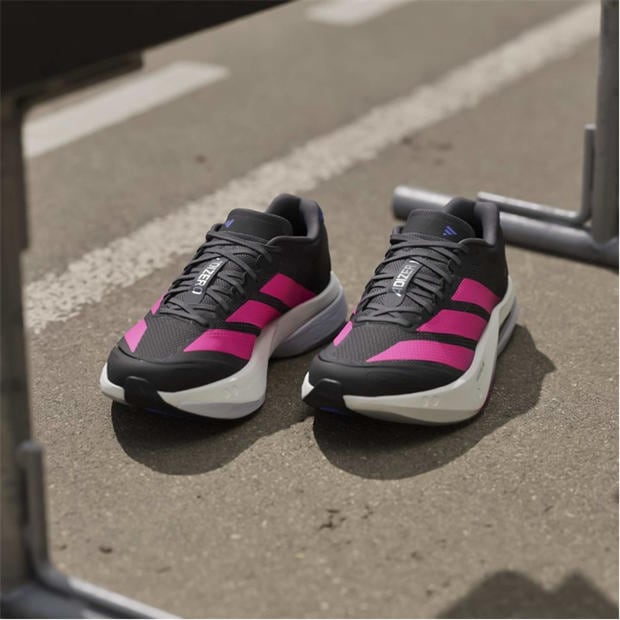 Black/Pink/Blue - adidas - Adizero Boston 13 Road Running Shoes Womens