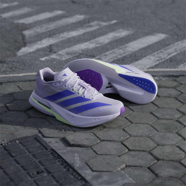 Purpl Tnt/Grn - adidas - Adizero Boston 13 Road Running Shoes Womens