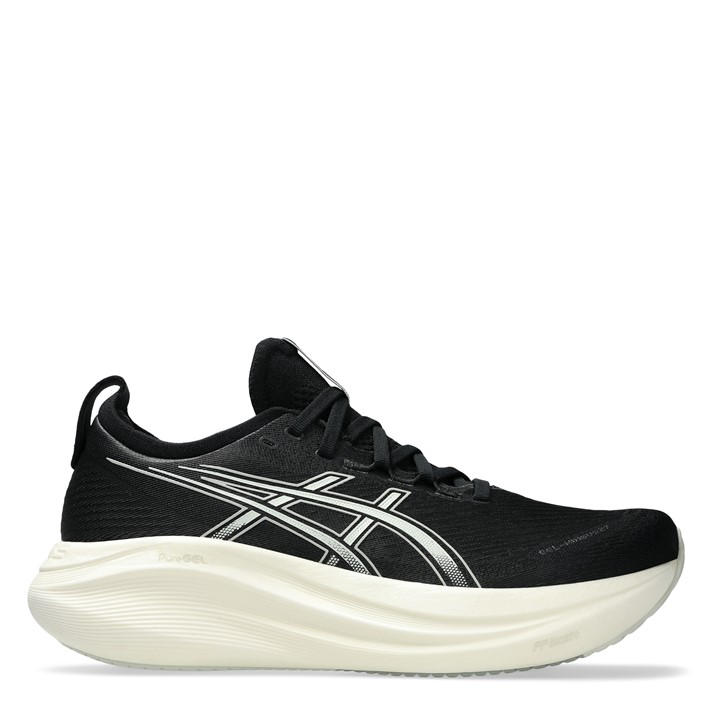Asics Men's Black Gel-Nimbus 27 Road Running Shoes in Size 9.5, Sports Direct