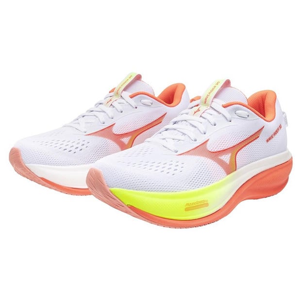 White/Flamingo - Mizuno - Women's Wave Rider 30 Road Running Shoes