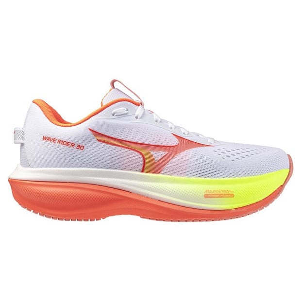 White/Flamingo - Mizuno - Women's Wave Rider 30 Road Running Shoes