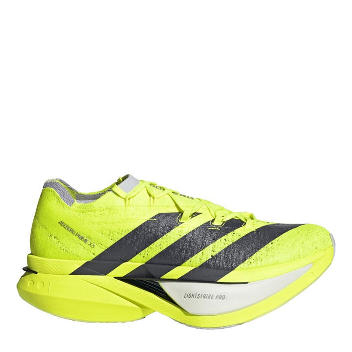 Adidas  Yellow Prime X3 Strung Road Running Shoes in Size 12, Sports Direct
