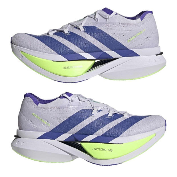 Purple/Green - adidas - Unisex Prime X3 Strung Road Running Shoes