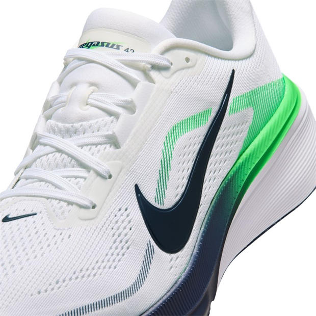 White/Navy/Grn - Nike - Men's Pegasus 42 Running Shoes
