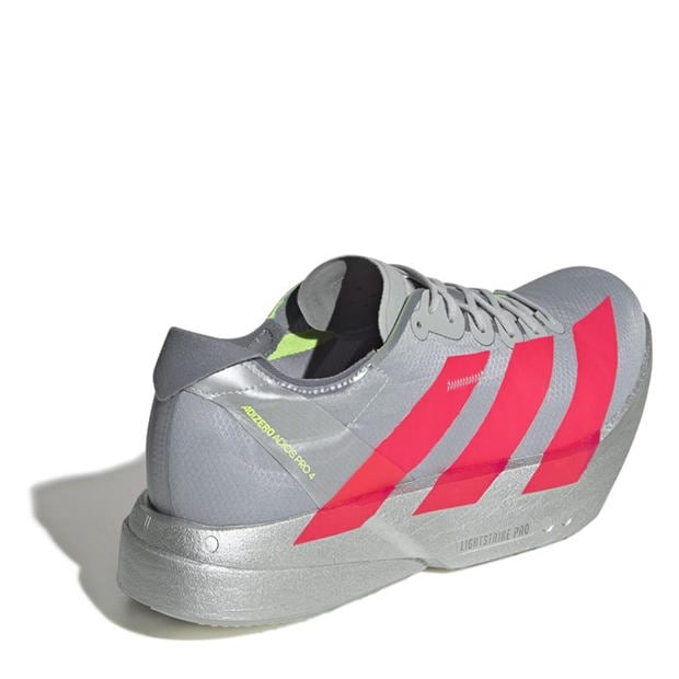 Silver/Red/Grey - adidas - Adizero Adios Pro 4 Road Running Shoes Mens