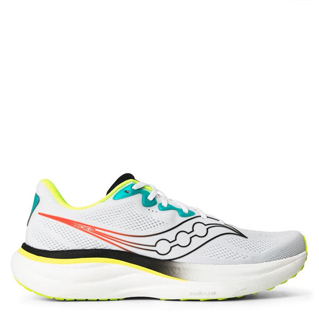 White/Citron - Saucony - Men's Ride Everyday Neutral Road Running Shoes