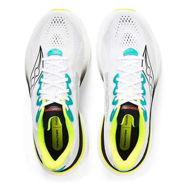 White/Citron - Saucony - Men's Ride Everyday Neutral Road Running Shoes