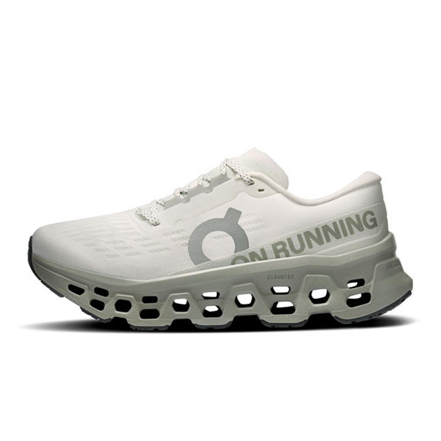 Ivory/Tin - On - Womens Cloudmonster 3 Running Shoes