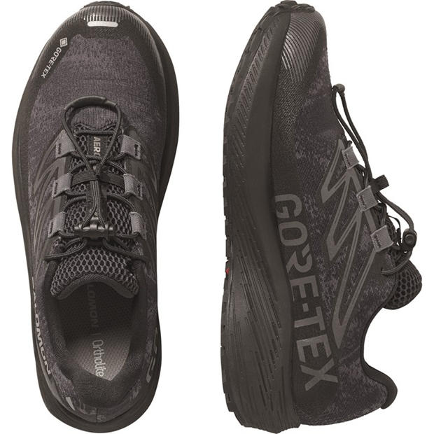 Black/Black - Salomon - Aero Flow Gravel GTX Trail Running Shoes Womens