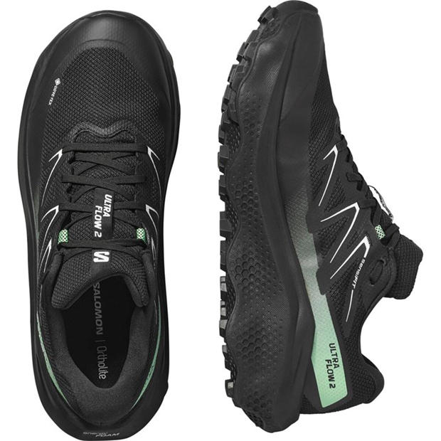Black/Patin - Salomon - Shoes Ultra Flow 2 Gtx Black/Black/Patin Trail Running Mens