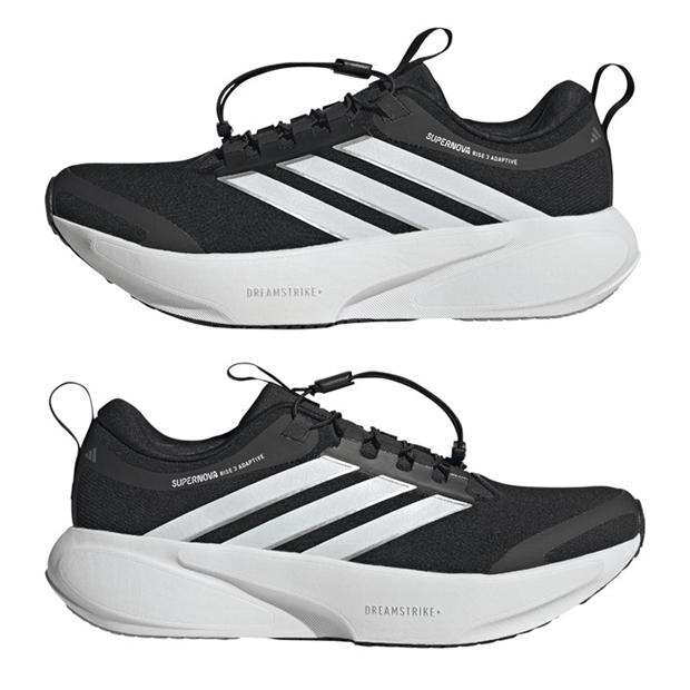Black/Wht/Crbn - adidas - Adidas Supernova Rise 3 Adaptive Running Shoes Mens