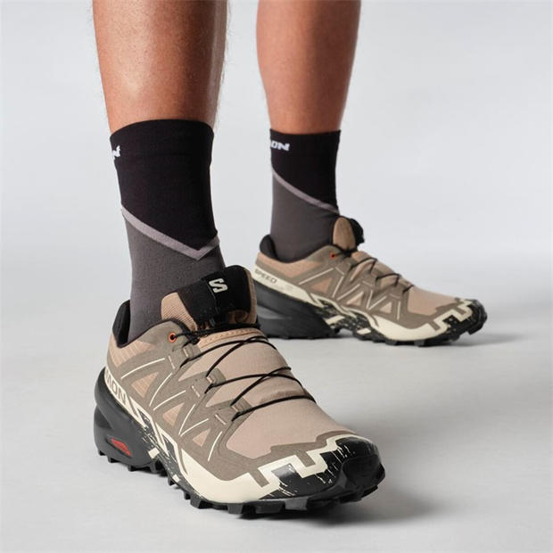 Natrual/Black - Salomon - Speedcross 6 Trail Running Shoes Mens